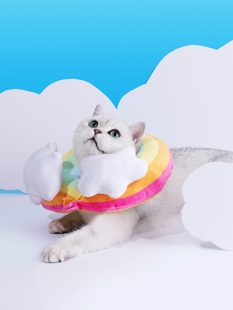 Fashion Rainbow Pet Anti-Lick Collar Head Cover