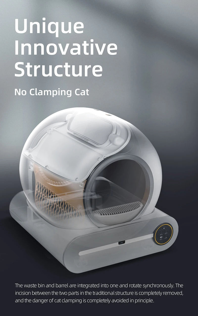 New 65L Automatic Smart Cat Litter Box Self Cleaning Fully Enclosed Large Cat Toilet Litter Tray