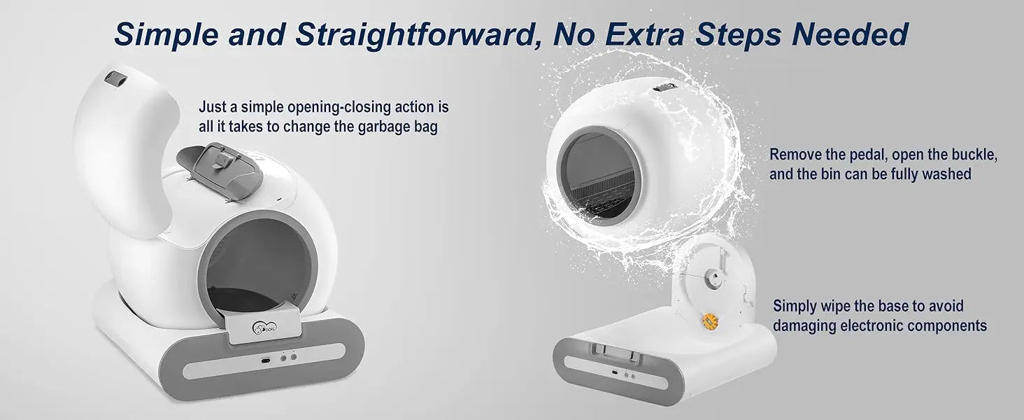 DOEL  Automatic Cat Litter Box Self Cleaning with App Control & Cat Litter Mat Smart Cat Toilet for Multiple Large Cats